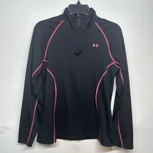 Under Armour Women's Semi-Fitted Zip Neck Long Sleeve Top Size Large